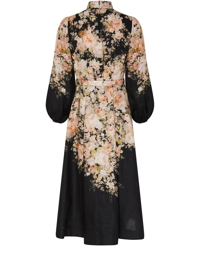 knee length dresses for ladies Zimmermann Illustration V Neck Midi Dress Black main image 0
