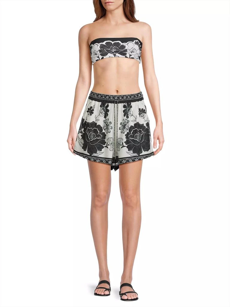 Farm Rio Flower Leopards Cover-Up Shorts 2