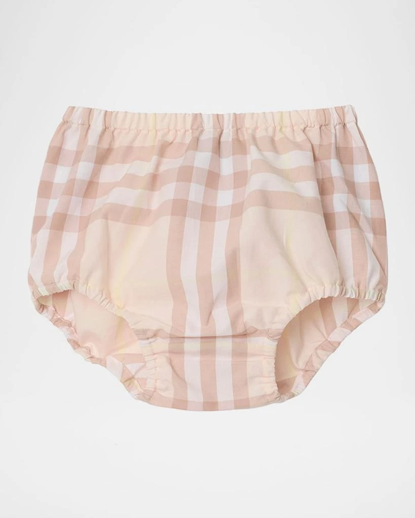 Burberry Girl's Geraldine Cotton Poplin Check Dress & Bloomers, Size Newborn-18M 4