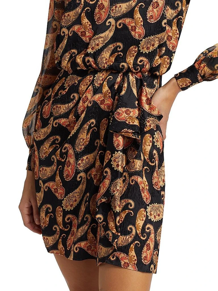 Saloni Isa Paisley Draped Minidress 6