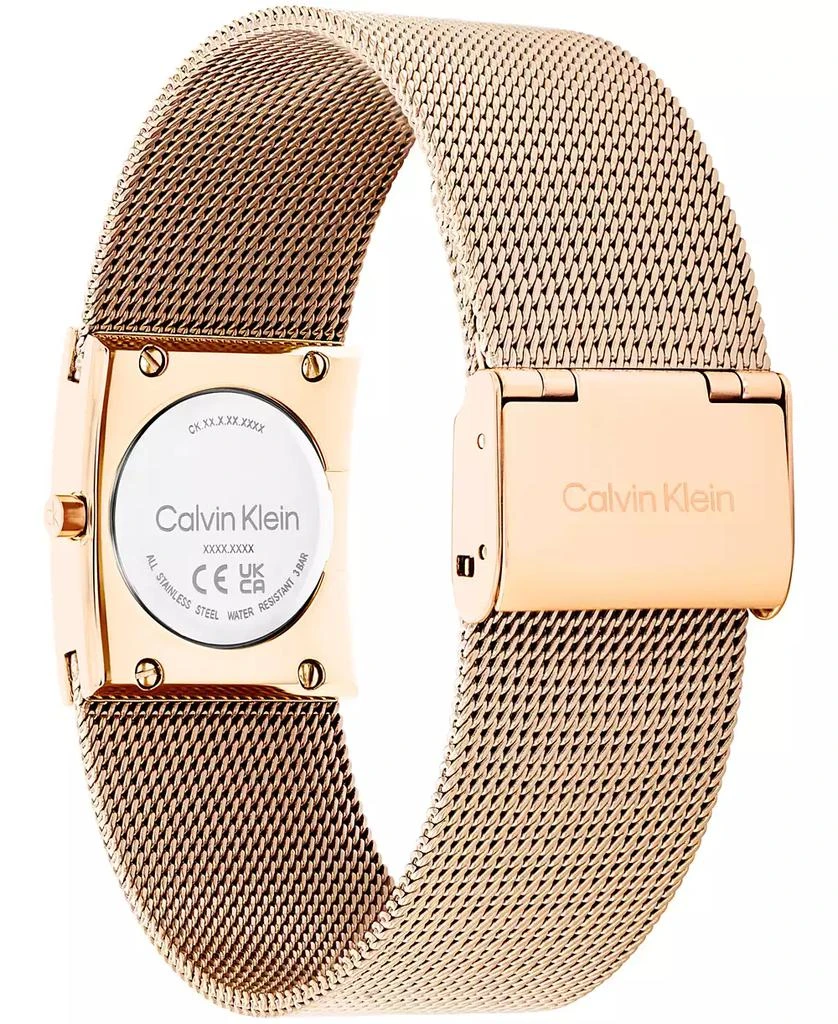 Calvin Klein Women’s Rose Gold Tone Stainless Steel Mesh Bracelet Watch, 21.5mm 3