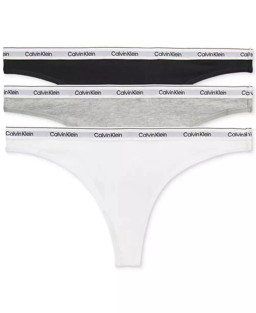 Calvin Klein Women's Modern Logo 3-Pack Thong Underwear QD5209 1