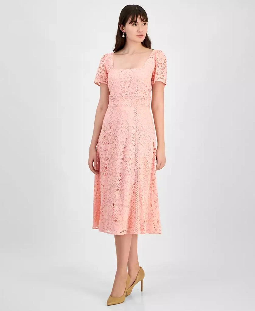 Anne Klein Women's Lace Square-Neck Midi Shift Dress 1