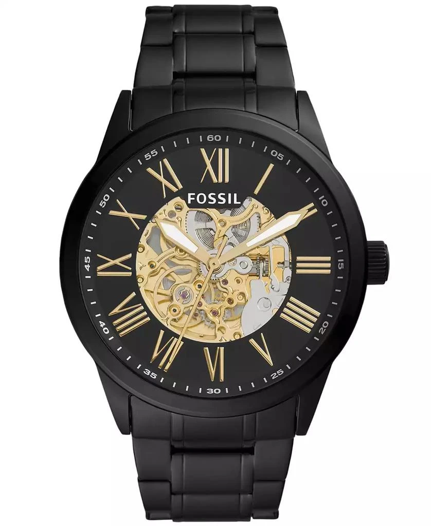 Fossil Men's Flynn Automatic Black Stainless Steel Watch 48mm 1