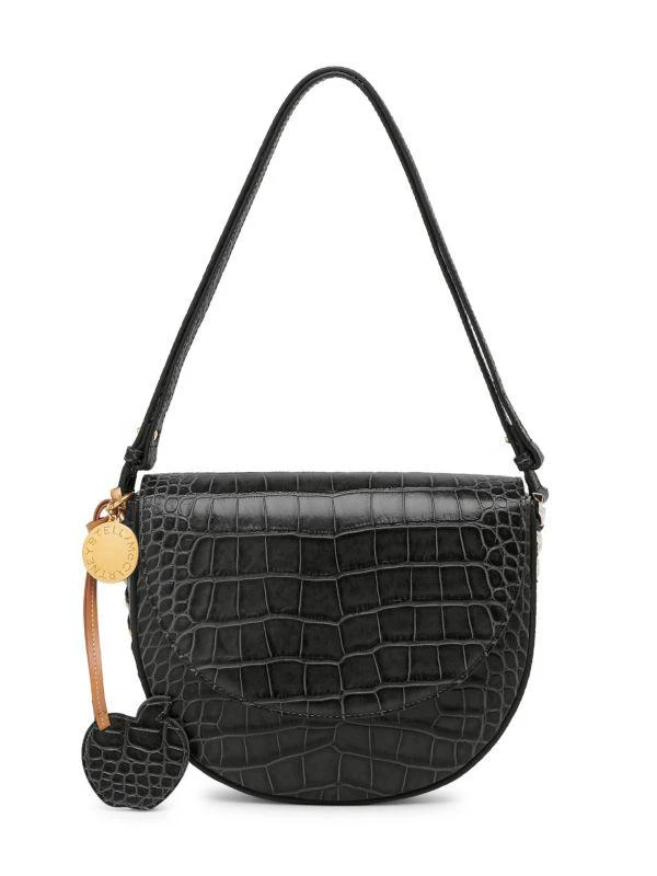 Stella McCartney Medium Crocodile-Embossed Saddle Bag 1