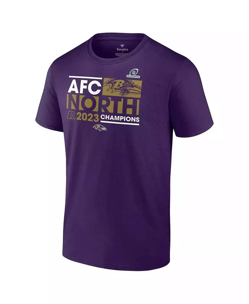 Fanatics Men's Purple Baltimore Ravens 2023 AFC North Division Champions Big and Tall T-shirt 4