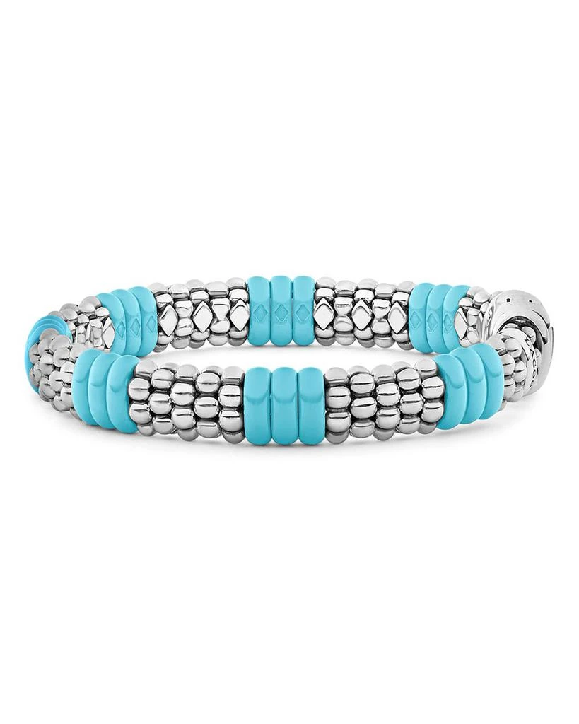 LAGOS Sterling Silver Caviar Blue Ceramic Signature Bracelet 1