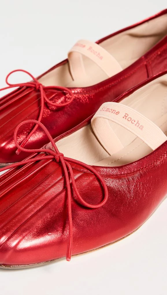 Simone Rocha Classic Pleated Ballerina Flats With Band 4