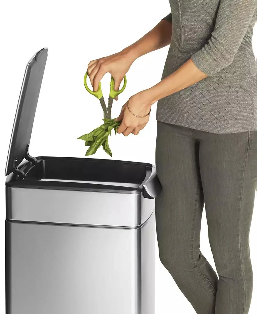 simplehuman Brushed Stainless Steel 40 Liter Fingerprint Proof Slim Touch Bar Trash Can 4