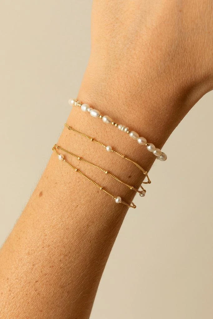 预计3周后发货 YAY Paris Bracelet Grain De Riz - Perles De Culture - Or 7