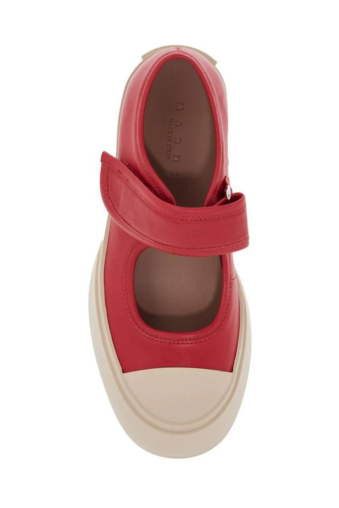 Marni intense crimson calfskin sneakers with velcro closure 2