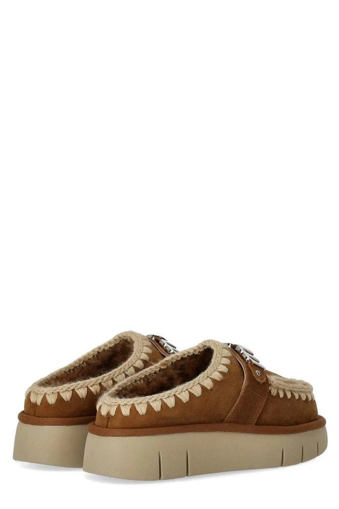 Mou Mou Logo-Lettering Round-Toe Slippers 4