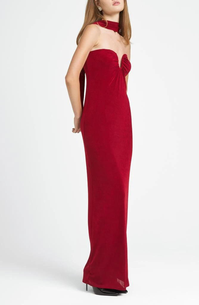 chinese dress ladies Juliet Slinky Maxi Dress with Scarf / Ruby | Meshki