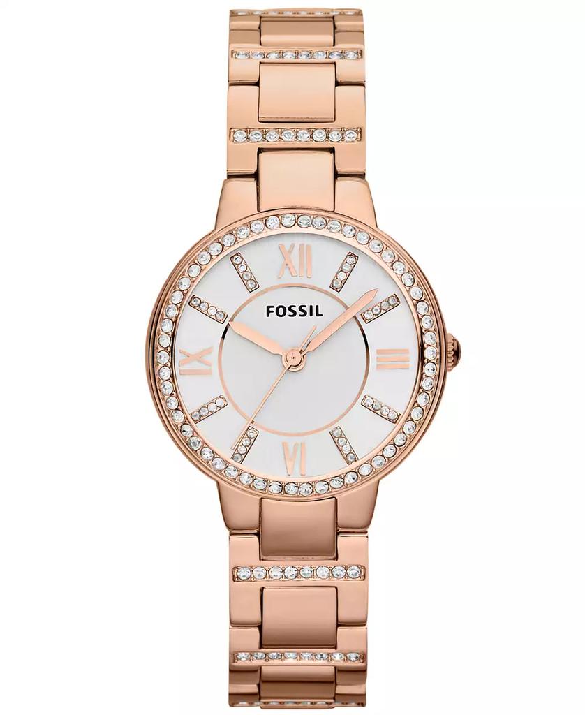 Fossil Women's Virginia Rose Gold-Tone Stainless Steel Bracelet Watch 30mm ES3284
