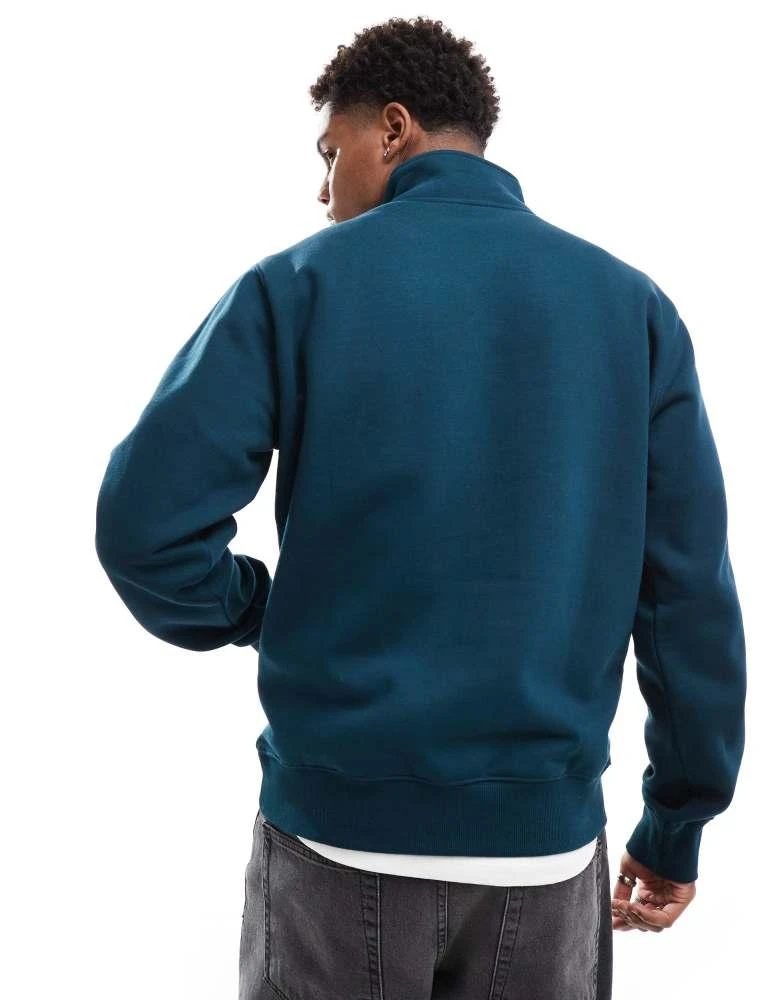 Carhartt WIP Carhartt WIP 3/4 zip sweatshirt in green 4