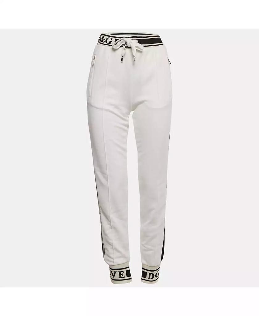 Pre-Owned Dolce & Gabbana Women's Logo Band Cotton Track Pants