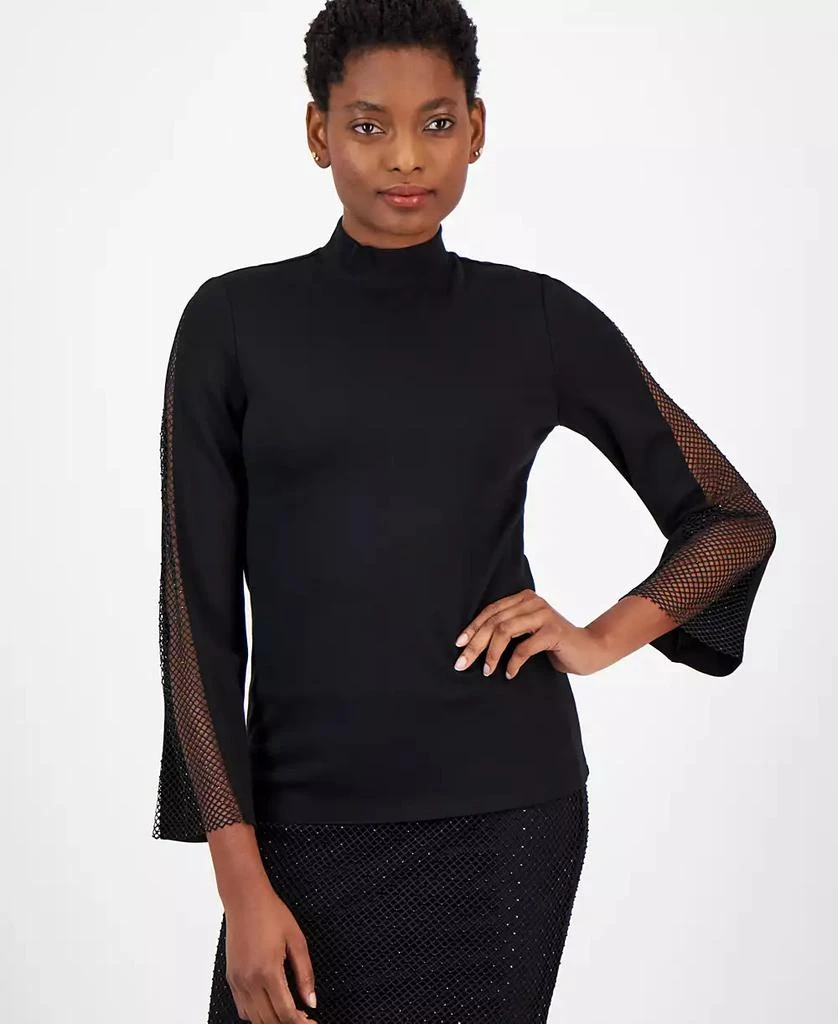 Anne Klein Women's Sernity Knit Long-Embellished-Sleeve Top 3
