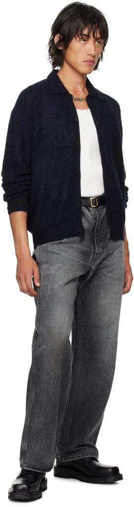 AURALEE Black Selvedge Faded Heavy Painter Jeans 5