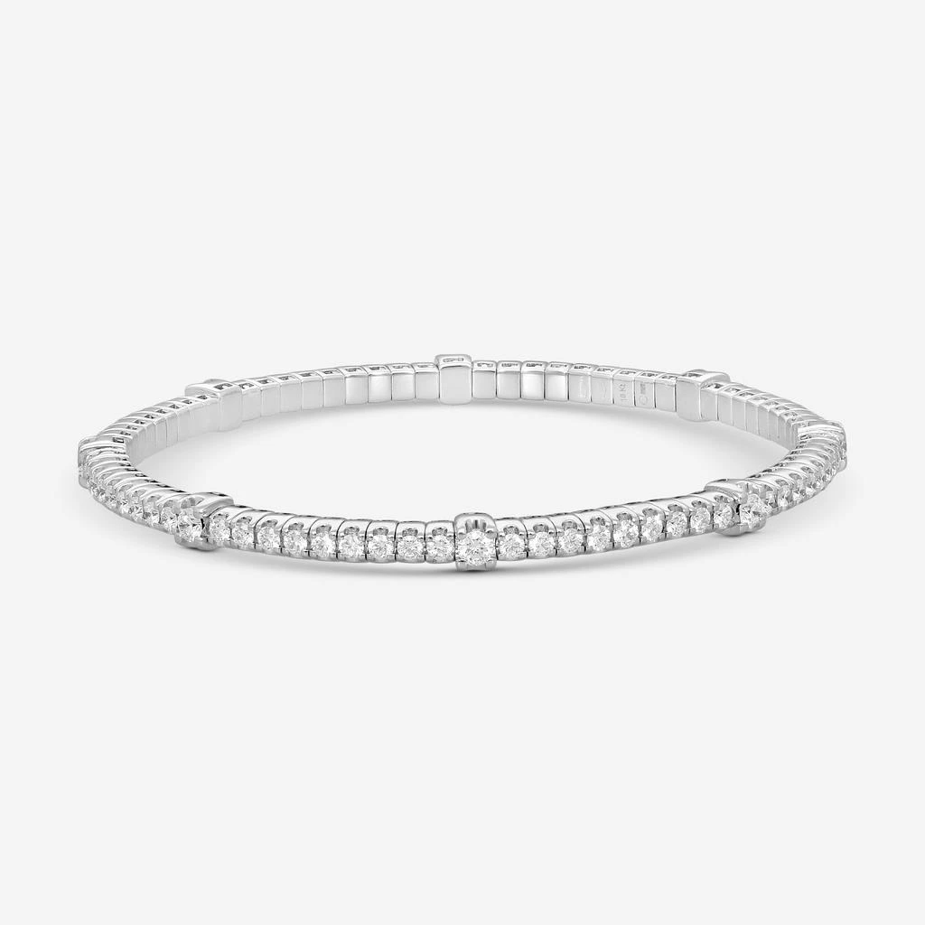 Crivelli Crivelli 18K White Gold Diamond Flexible Tennis Bracelet B0386E-7 4