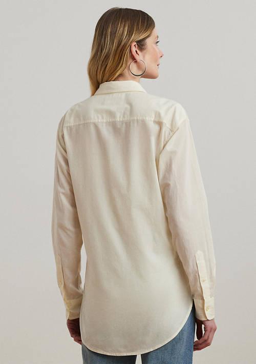 Ralph Lauren Ralph Lauren Lace Trim Cotton Voile Shirt