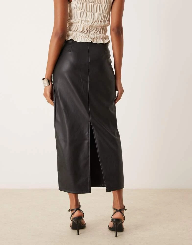 New Look New Look PU pencil midi skirt in black 4