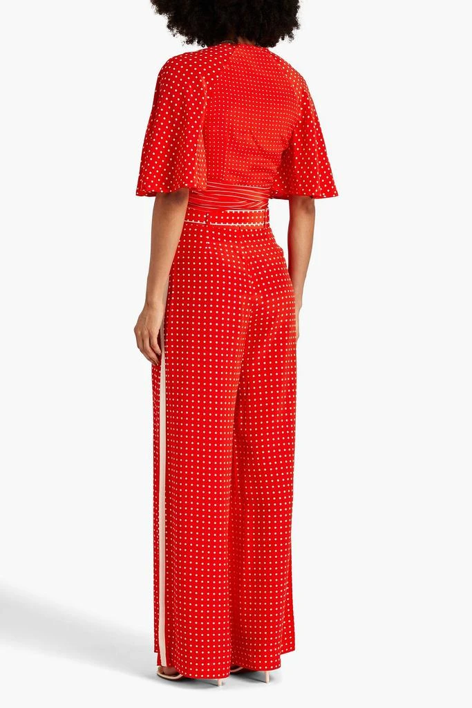 Zimmermann Cropped polka-dot silk crepe de chine wrap top 3