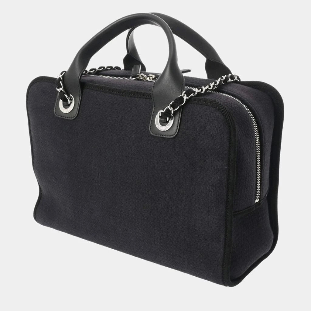 Chanel Chanel Black Canvas Medium Deauville Tote Bag 2