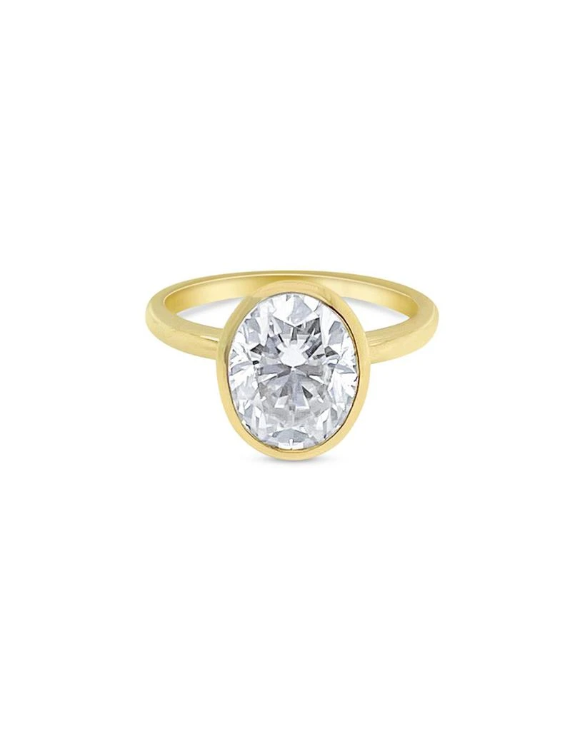 Meira T 14K Yellow Gold Bezel Set Moissanite Ring 1