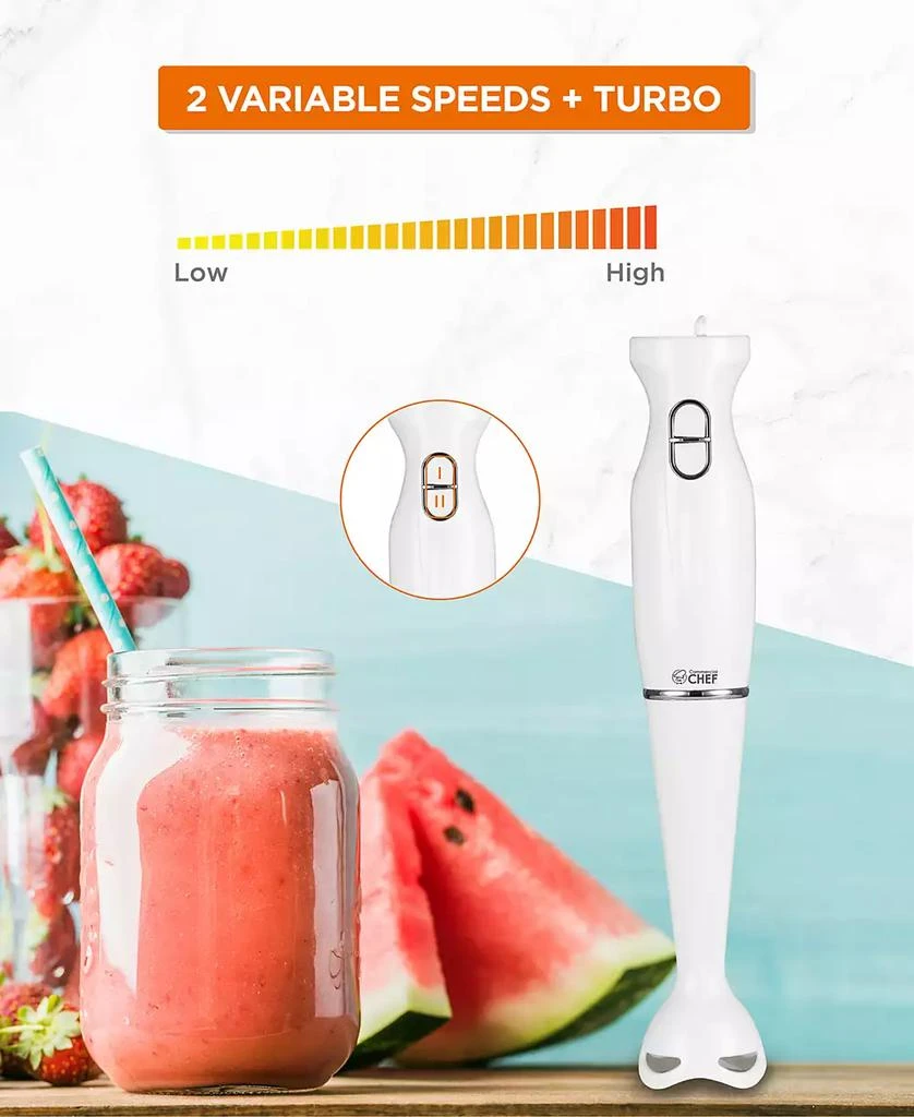 Commercial Chef Immersion Blender, Hand Blender with Stainless Steel Blades, Immersion Blender with Quiet Motor, Electric Mini Blender for Delicious Food 3