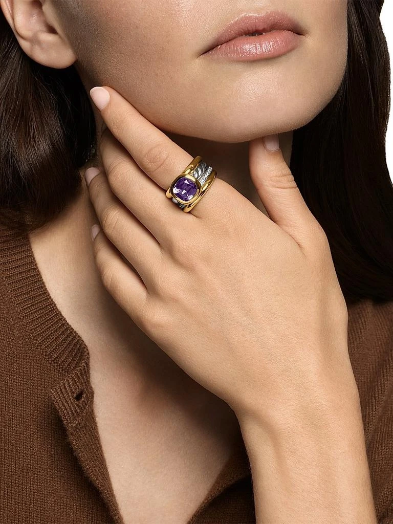 David Yurman DY Mercer Four Row Stone Ring in Sterling Silver 2