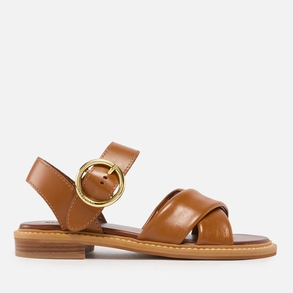 See by Chloé SEE BY CHLOÉ WOMEN'S LYNA LEATHER FLAT SANDALS 1