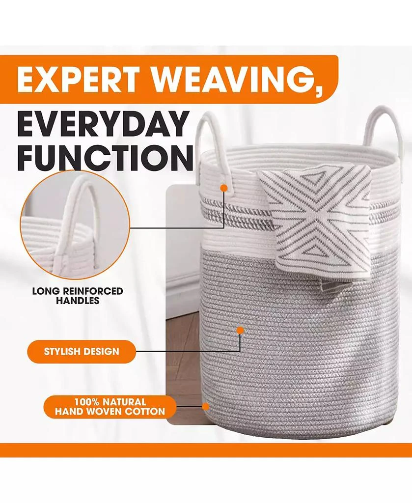 Cheer Collection Large Laundry Hamper, 15" x 19.7" 6