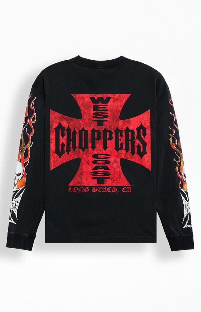 D*D様 00s WEST COAST CHOPPERS フレイム ロンT ブラ West Coast Choppers Flames Long Sleeve T-Shirt - T-Shirts