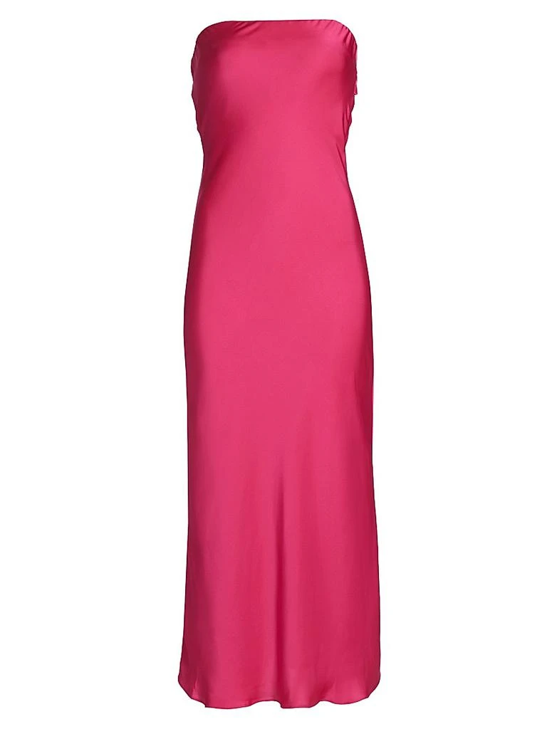 Ramy Brook Shauna Satin Strapless Open Back Midi-Dress 1