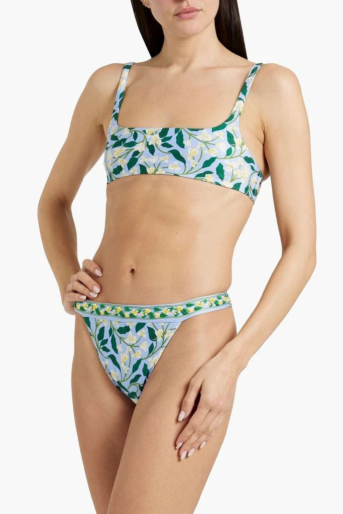 Agua by Agua Bendita Havana Dos Gardenias Celeste floral-print bikini top 2