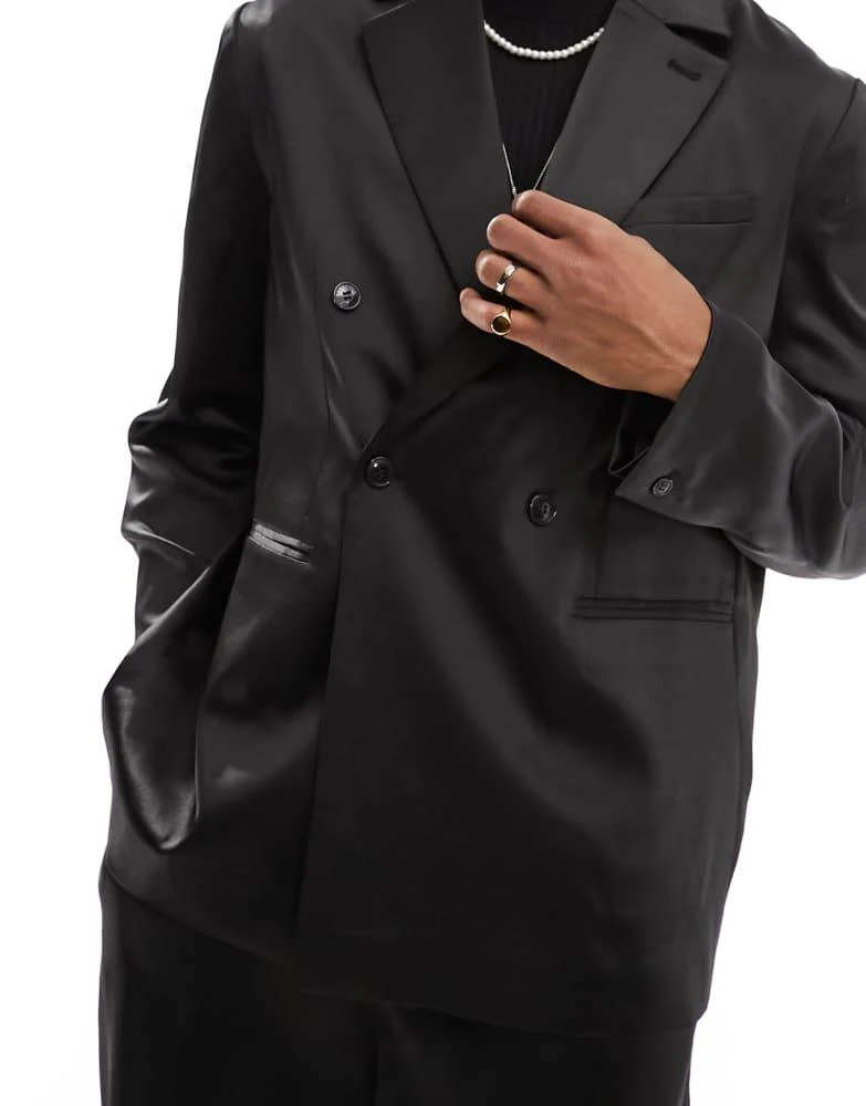 Weekday Weekday Roberto co-ord regular fit satin blazer in black 3