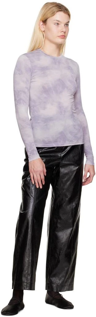 LVIR Black Grained Faux-Leather Pants 4