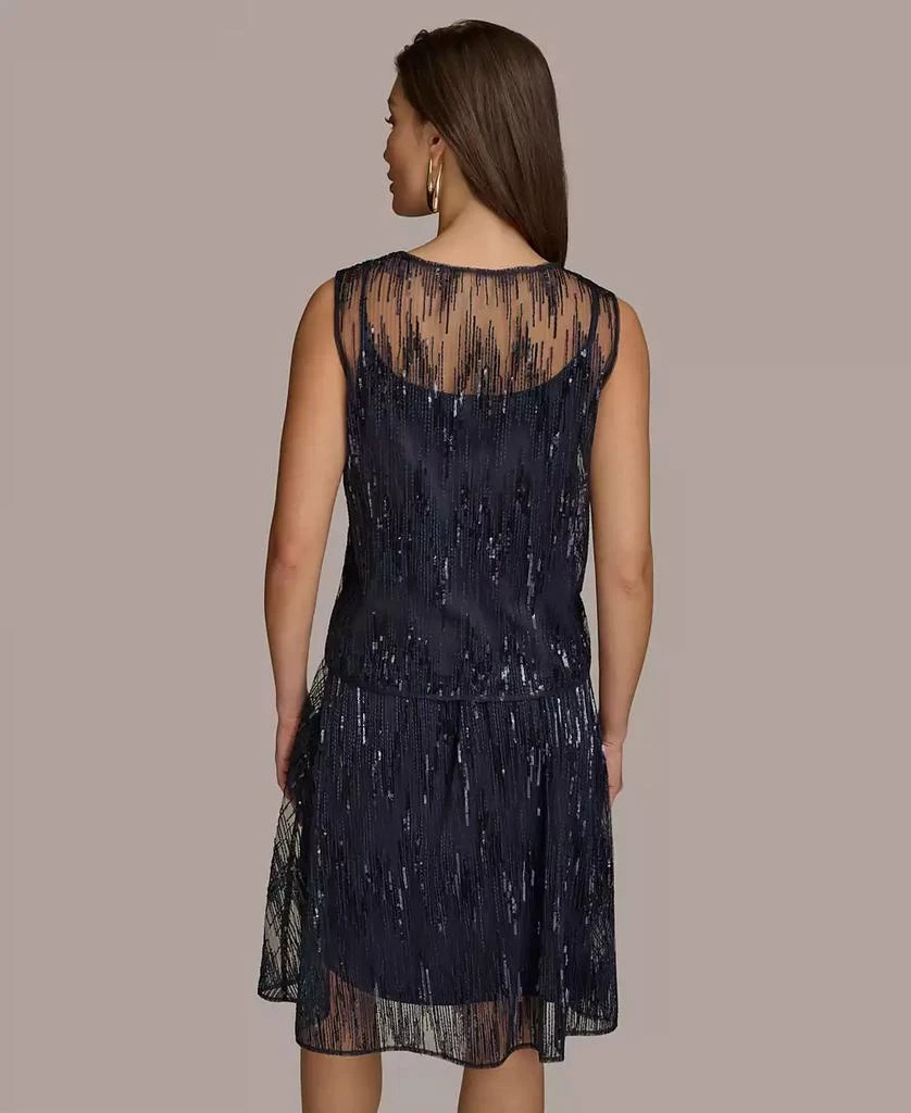 Donna Karan Women's Sequin Embellished Mesh Sleeveless Top 2