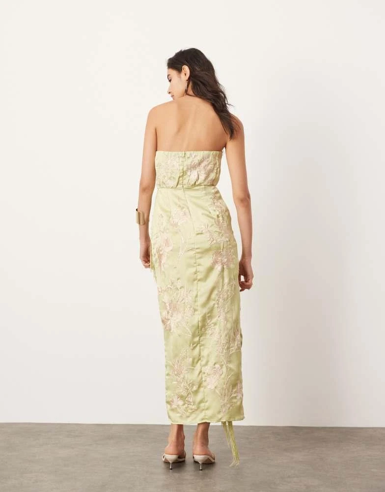 blue and yellow maxi dress Dulce Strapless Split Maxi Dress