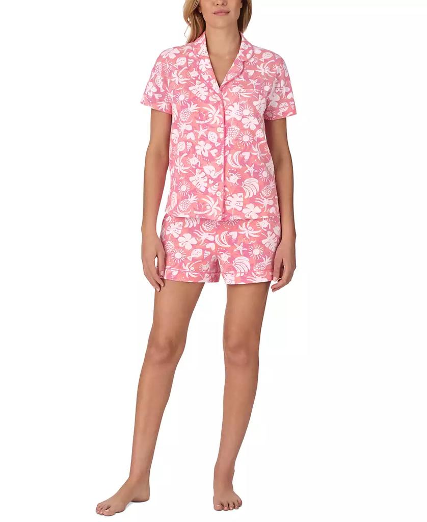 Cuddl Duds Women's 2-Pc. Notched-Collar Shortie Pajamas Set