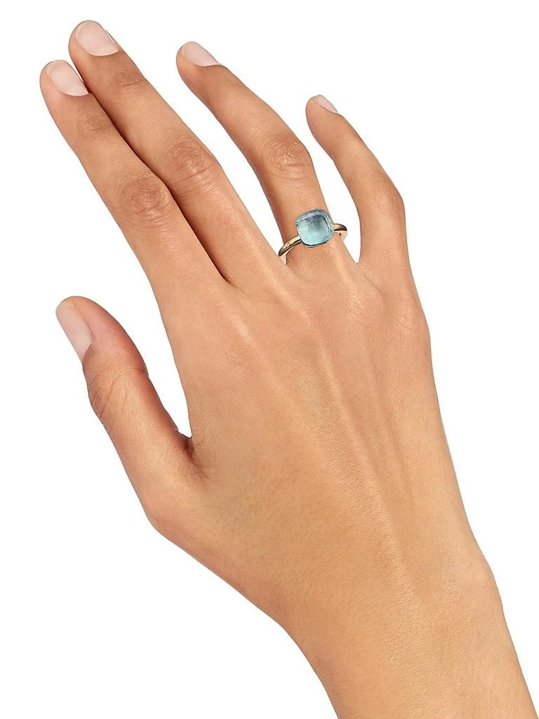 Pomellato Nudo 18K Rose Gold &amp; Blue Topaz Petite Square Ring 2