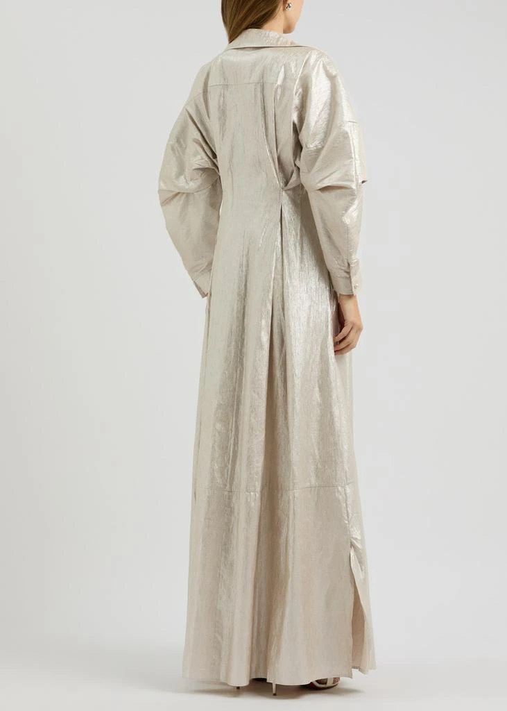 PALMER//HARDING Honesty Opens metallic linen-blend maxi dress 3