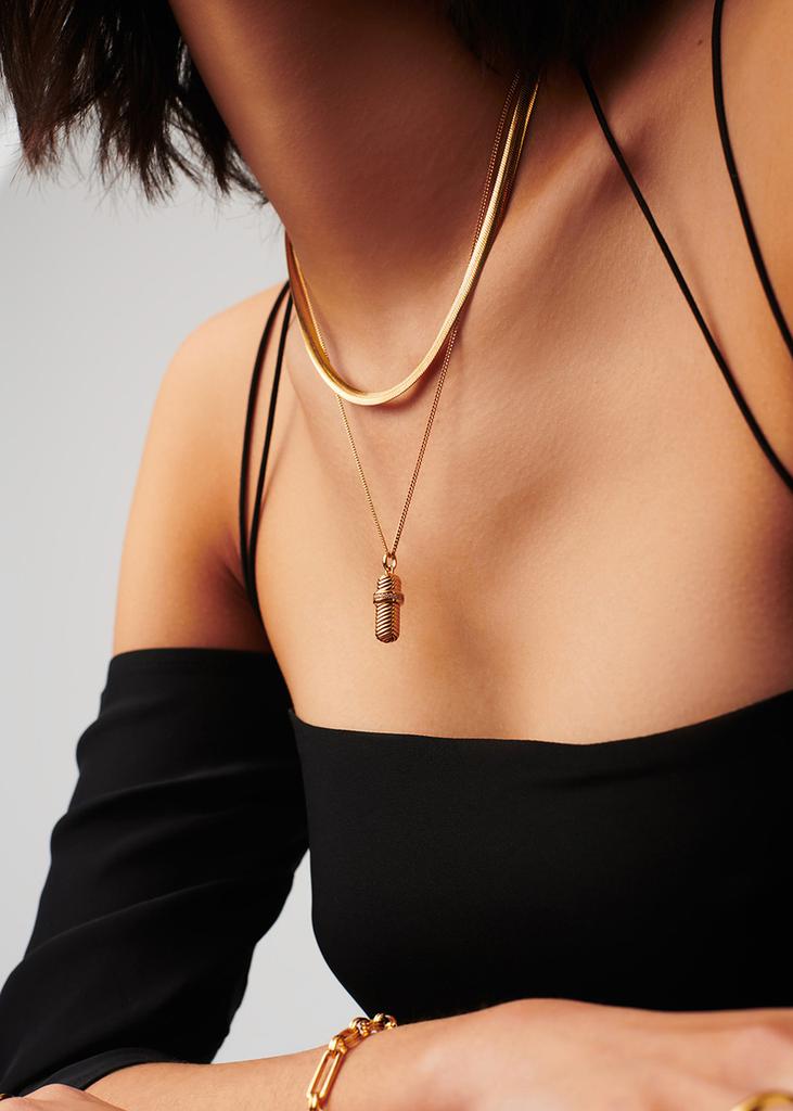 Missoma Message In A Bottle Ridge 18kt gold-plated necklace