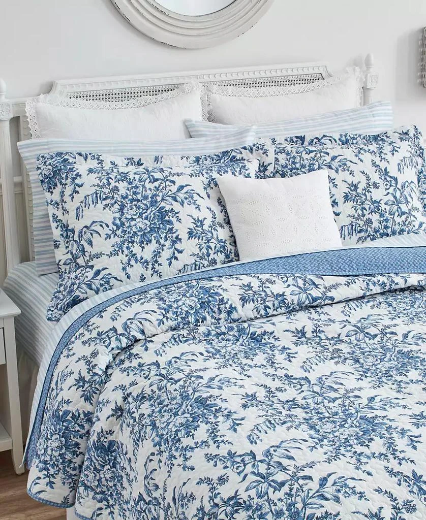 Laura Ashley Bedford Cotton Reversible 3-Pc. Quilt Set, Full/Queen 7