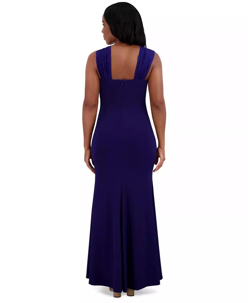 Jessica Howard Women's V-Neck Sleeveless Bow-Trim Gown 4