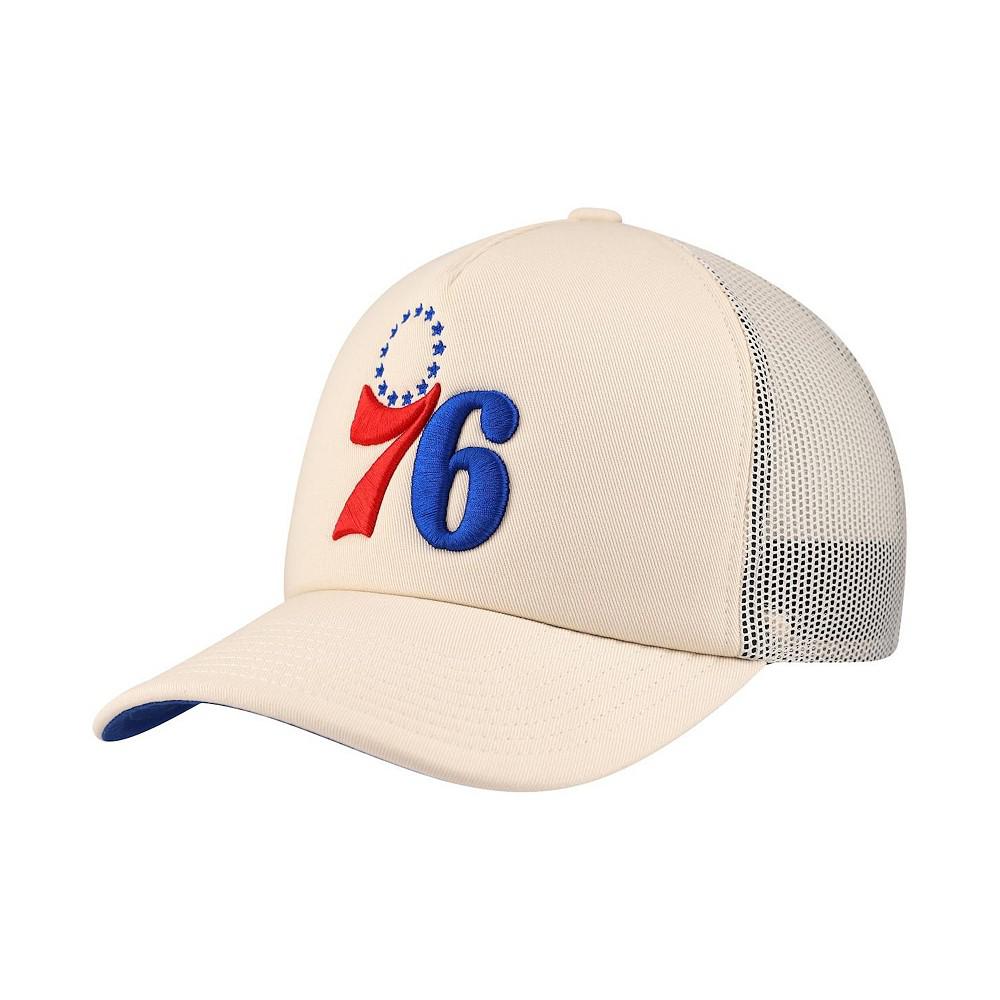 Mitchell & Ness Men's Cream Philadelphia 76ers Trucker Adjustable Hat