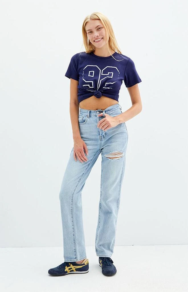 PacSun Light Indigo Ripped Dad Jeans 1