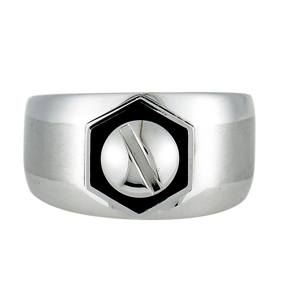 Charriol Rotonde Stainless Steel Black Epoxy Band Ring 5