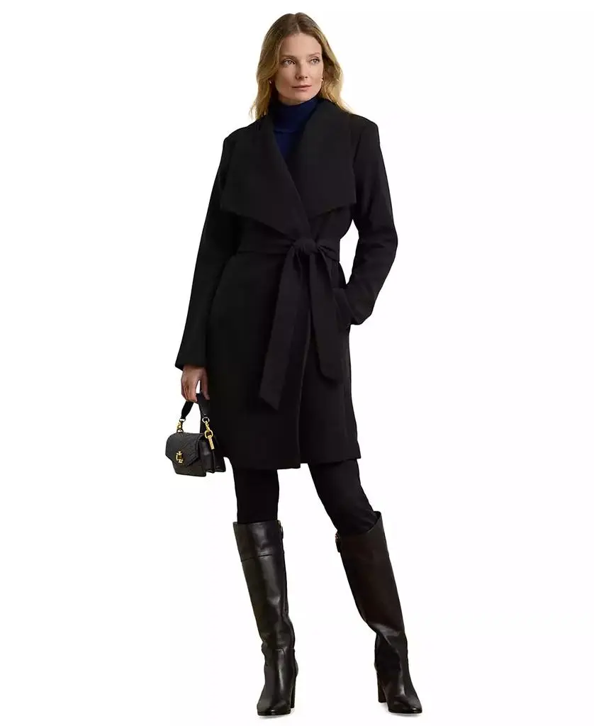 Ralph Lauren Women's Crepe Belted Wrap Coat