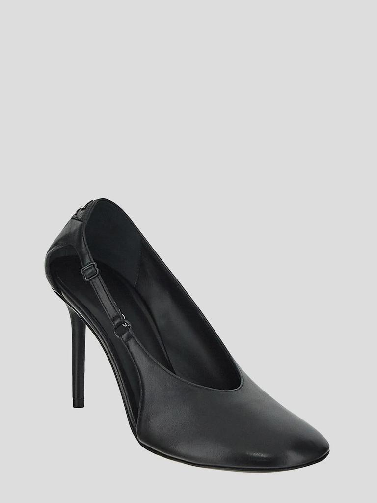 COURREGES 国内買付 OBLIQUE STRAP LEATHER STILETTOS courrèges OBLIQUE LEATHER STILETTOS | REVERSIBLE